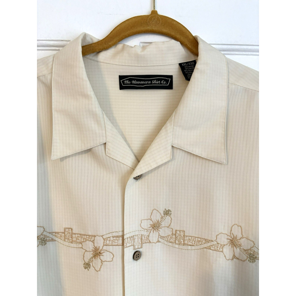 Havanera Shirt Co Men's Short Sleeve Tropical Embroidered Button Down | XXL